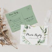 Géométrique Elegant Gold Green Menu Choix RSVP