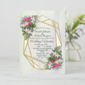 Géométrique - Faire-part de mariage à fleurs de Pa (Debout devant)
