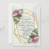 Géométrique - Faire-part de mariage à fleurs de Pa (Devant)