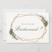 géométrique florale serez-vous ma carte de demoise (Devant)