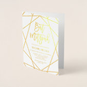 Géométrique Gold Foil | Invitation du Bat mitzvah  (Devant)