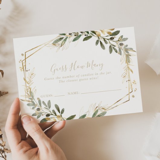 Géométrique Gold Green Devine Combien De Carte De 