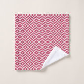 Géométrique moderne cramoisi blanc (Gant de toilette)