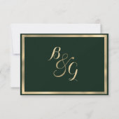 Géométrique moderne forêt or vert RSVP (Dos)