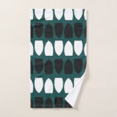 Géométrique moderne Turquoise Bleu noir (Serviette à main)