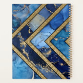 Géométrique Moderne Unique Bleu Or (Dos)