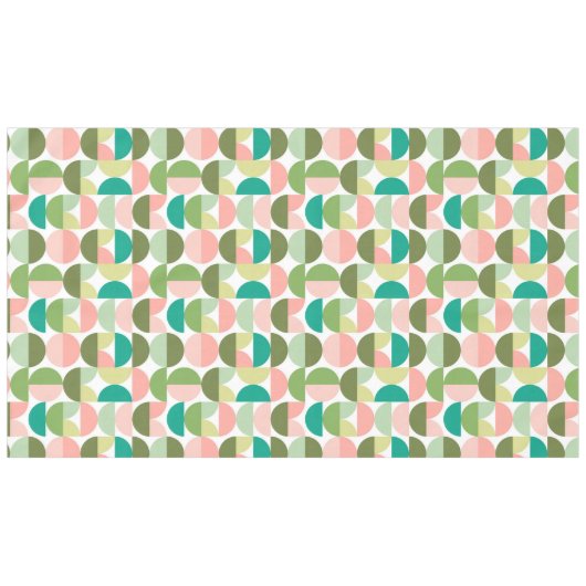 Géométrique Moderne Vert & Peach Nappe (Devant (Horizontal))