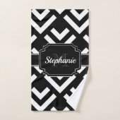 Géométrique noir et blanc (Serviette à main)