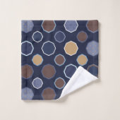 Géométrique, octogone, lignes diagonales, pois (Gant de toilette)