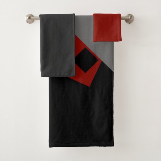 Géométrique rouge et gris noir   (En situation)