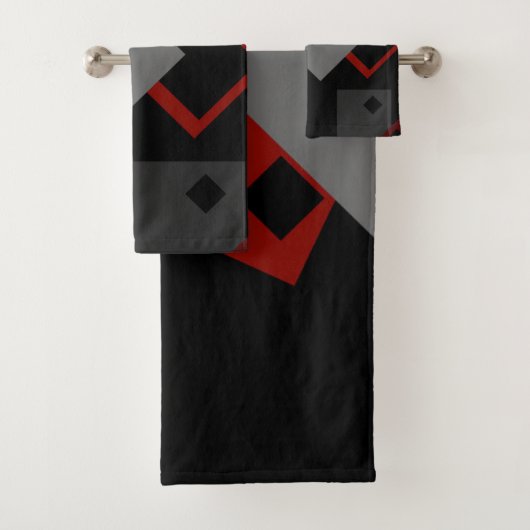 Géométrique rouge et gris noir (En situation)