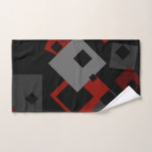 Géométrique rouge et gris noir (Serviette à main)