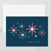 Géométrique Snowflake Géométrique voeux de vacance (Devant / Derrière)