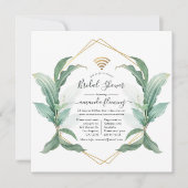 Géométrique Végétation Douche Virtuelle Invitation (Devant)