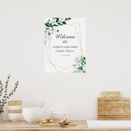 Géométrique Verdure Couples Affiche de bienvenue d (Cuisine)