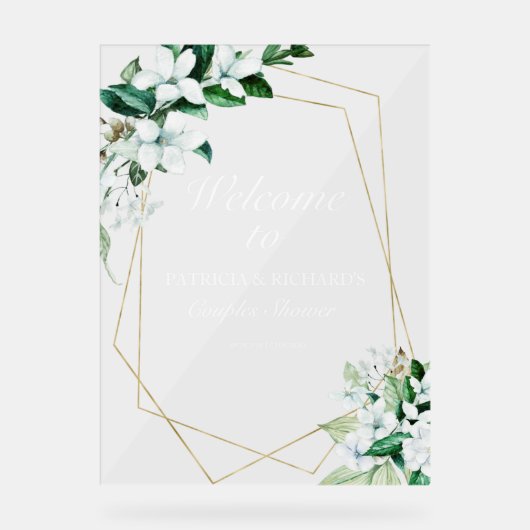 Géométrique Verdure Couples Douche Accueil (Recto)