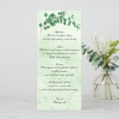 Géométrique Vert Eucalyptus Feuille Menu Mariage (Debout devant)