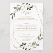 Géométrique Vert Mariage or Menu (Devant)