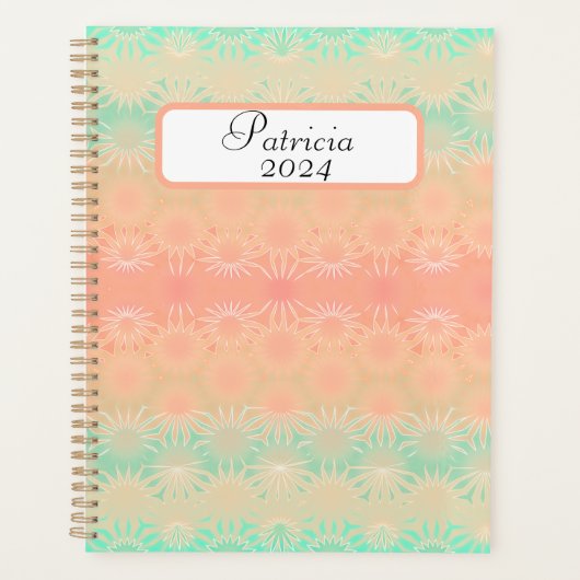 Géométrique verte, pêche, melon et corail (Devant)