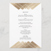 Géométrique White Gold Gatsby Haut Mariage Menu (Devant)