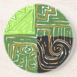 GEOMETRISCH 1 Onderzetter 4,5-INCH Ronde CHARTREUS