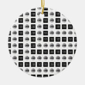 Geometrisch 2 Logo-patroonontwerp Keramisch Ornament (Voorkant)