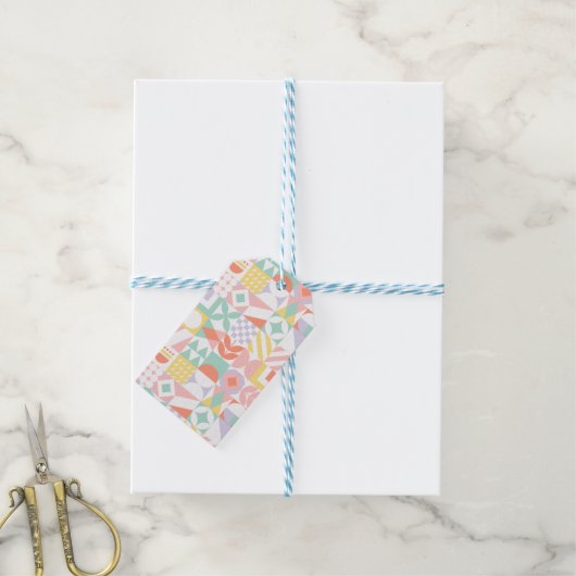 geometrisch #32 cadeaulabel (Met Touw)
