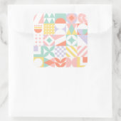 geometrisch #32 vierkante sticker (Tas)