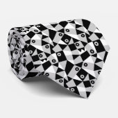 Geometrisch Abstract 030919 - Grijs, zwart en wit Stropdas (Opgerold)