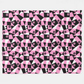 Geometrisch Abstract 030919 - Roze Fleece Deken (Voorkant (Horizontaal))