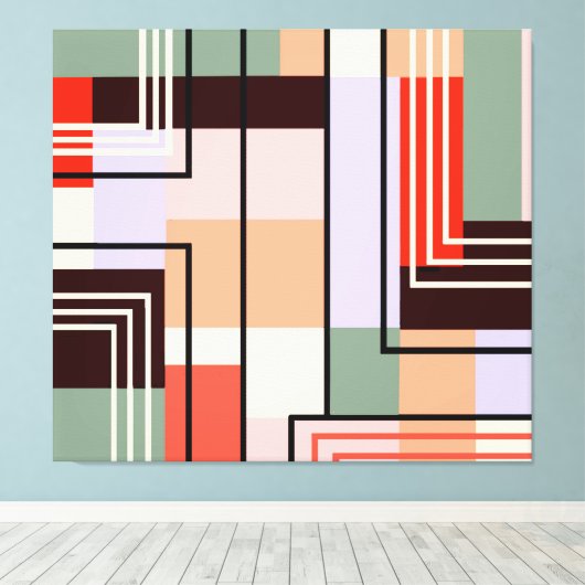 Geometrisch Abstract canvas Afdruk (Insitu (Houten vloer))