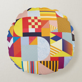 Geometrisch Abstract decoratief patroon Rond Kussen