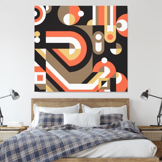 Geometrisch Abstract: Futuristisch kunstwerkontwer Canvas Afdruk (Insitu (Slaapkamer))