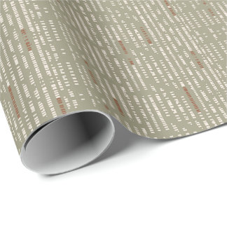 Geometrisch abstract gestreept patroon bruin grijs cadeaupapier