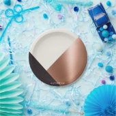 Geometrisch Abstract kleurenblok Papieren Bordje (Feest)