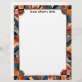 Geometrisch Abstract kleurrijk Lijst Briefhoofd (Voorkant / Achterkant)