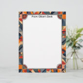 Geometrisch Abstract kleurrijk Lijst Briefhoofd (Staand voorkant)