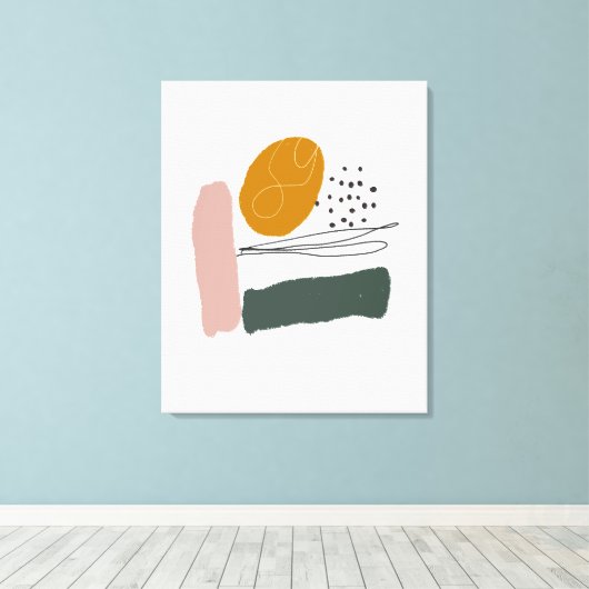 Geometrisch, Abstract, minimaal, modern, pastel Canvas Afdruk (Insitu (Houten vloer))