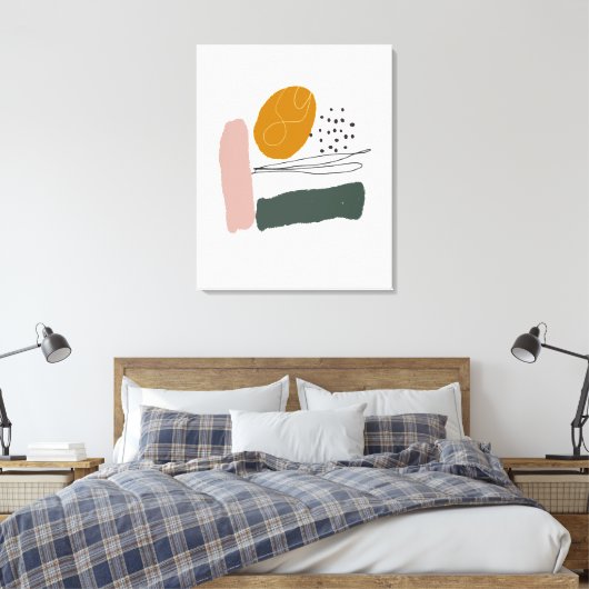 Geometrisch, Abstract, minimaal, modern, pastel Canvas Afdruk (Insitu (Slaapkamer))
