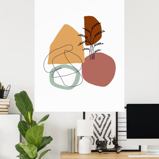 Geometrisch abstract minimaal modern pastelposter poster (Thuiskantoor)