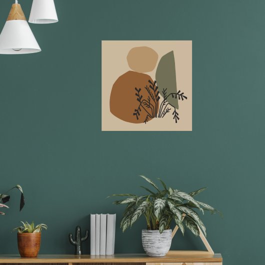 Geometrisch abstract minimaal modern pastelposter poster (Woonkamer 1)