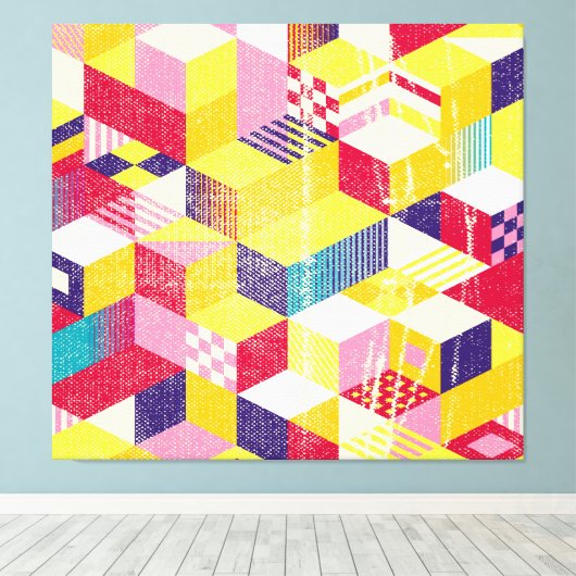Geometrisch, abstract naadloos  ontwerp. canvas afdruk (Insitu (Houten vloer))