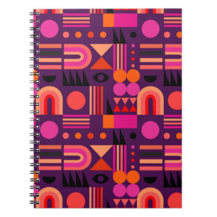 Geometrisch abstract naadloos patroon met vormen v notitieboek