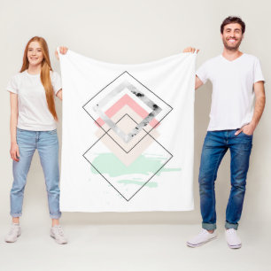 Geometrisch abstract ontwerp fleece deken