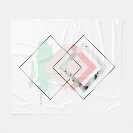Geometrisch abstract ontwerp fleece deken (Voorkant (Horizontaal))