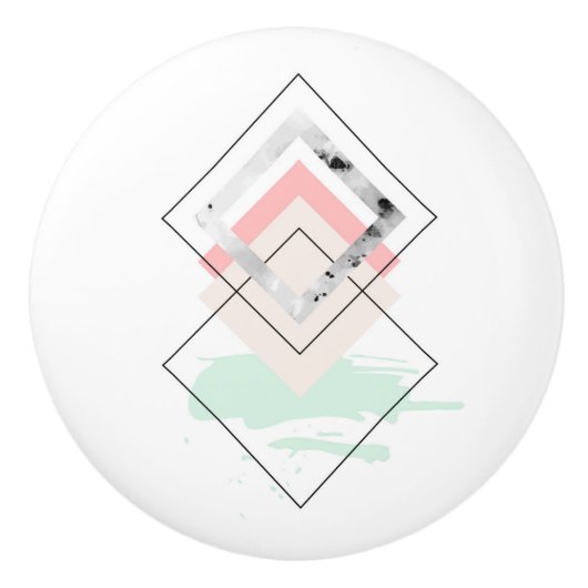 Geometrisch abstract ontwerp keramische knop (Voorkant)