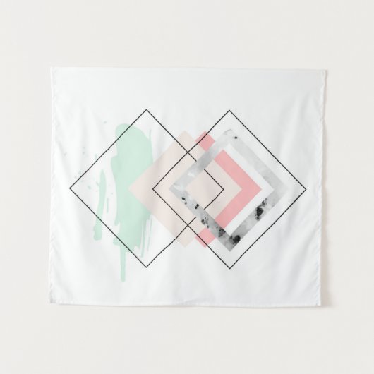 Geometrisch abstract ontwerp wandkleed (Voorkant (horizontaal))