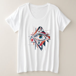 Geometrisch Abstract Ooggezicht - Vrouwen Grote Maat T-shirt
