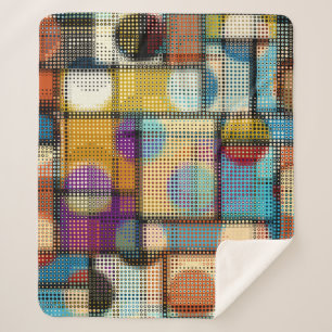 Geometrisch abstract patroon in laag-poly pixelkun sherpa deken