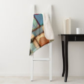 Geometrisch abstract patroon in laag-poly pixelkun sherpa deken (In situ)